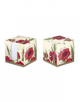 Блок бумаги для заметок "Hatber", 9*9*9см, белый, серия "Red on White", в картонном боксе