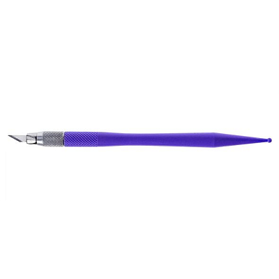 Нож канцелярский "Hatber", скальпель прецизионный 24x4мм, 8 лезвий в комплекте, фиолетовый, в блисте