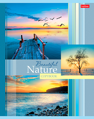 Тетрадь "Hatber", 48л, А5, клетка, на скобе, серия "Beautiful Nature"