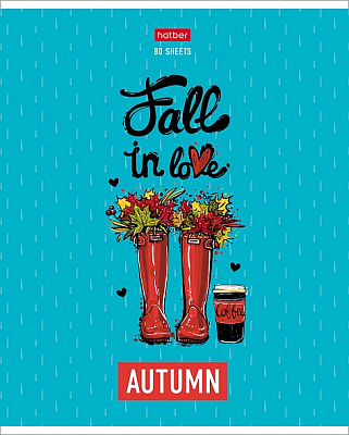 Тетрадь "Hatber", 80л, А5, клетка, ламинация, тиснение, на скобе, серия "Цветочные сапожки"