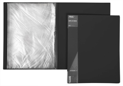 Папка пластиковая "Hatber", А4, 40 вкладышей, 600мкм, корешок 21мм, серия "Standard - Чёрная"