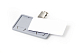 Бейдж пластиковый горизонтальный "Durable Clip Card", 40x75мм, поворотный клип, серый