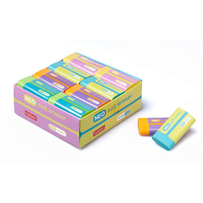 Ластик эко-PVC "Hatber Neo", прямоугольный, цветной