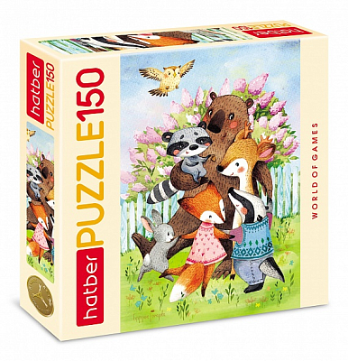Пазлы "Hatber", 150 элементов, А4, 220x330мм, серия "Жила-была лисичка"