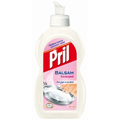 Жидкое средство для мытья посуды "Pril Balsam", Кальций, 450мл.