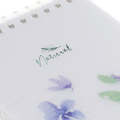 Блокнот "Hatber Premium", 80л, А6, клетка, тонированный блок, тиснение фольгой, пластиковая обложка с печатью, на мягкой спирали, серия "Naturals - Bl