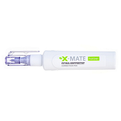 Корректирующая ручка "Hatber X-Mate", 6мл, гибридный металлический наконечник