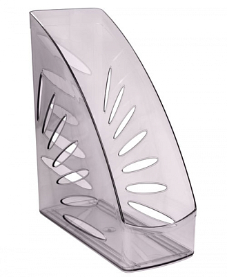 Лоток пластиковый вертикальный для документов А4 "Стамм Тропик", 245x110x263мм, тонированный, серый