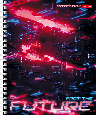 Тетрадь "Hatber", 96л, А5, клетка, многоцветный срез, ламинация, перфорация на отрыв, на гребне, серия "Future"