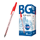 Ручка шариковая "BG B-927", 0,7мм, красная, прозрачный корпус