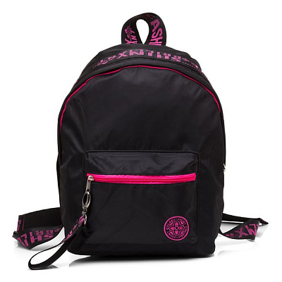 Рюкзак "Hatber", 33х25х16см, нейлон, 1 отделение,  1 карман, серия "Fashion - Розовый на чёрном"