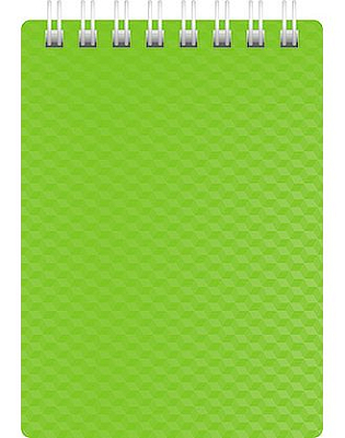 Блокнот "Hatber", 80л, А7, клетка, пластиковая обложка, на гребне, серия "Diamond Neon - Зелёный"