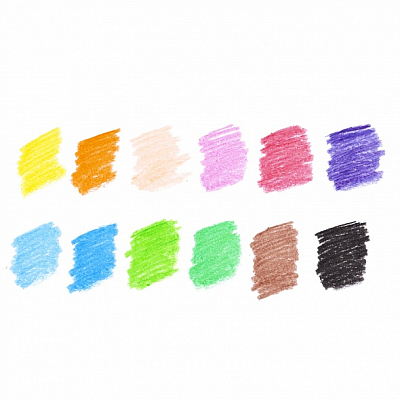 Мелки восковые "Hatber", 9мм, 12 цветов, круглый корпус, серия "Deep Forest", 9шт в картонной упаковке