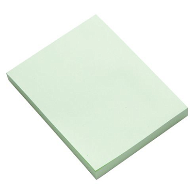 Бумага для заметок "BG", 76x102мм, 100л, зелёная, клеевой край, в пакете