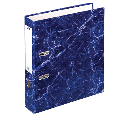 Папка-регистратор "OfficeSpace", А4, 70мм, 500л, арочный механизм, мраморное покрытие, синяя