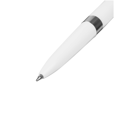 Ручка шариковая настольная "OfficeSpace", 0,7мм, синяя, белый корпус, белая/чёрная подставка, на пружине