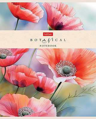 Тетрадь "Hatber", 48л, А5, клетка, ламинация "Soft-Tocuh", на скобе, серия "Ботаника"