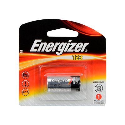 Батарейка "Energizer", CR123, 3V, 1 штука в блистере