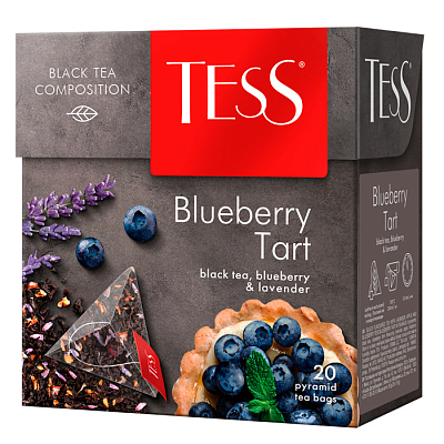 Чай чёрный "Tess", серия "Blueberry Tart", 20 пакетиков-пирамидок по 1,8гр