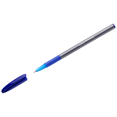 Ручка шариковая "Cello Office Grip", 0,7мм, синяя, чернила на масляной основе, резиновый грип, серый корпус