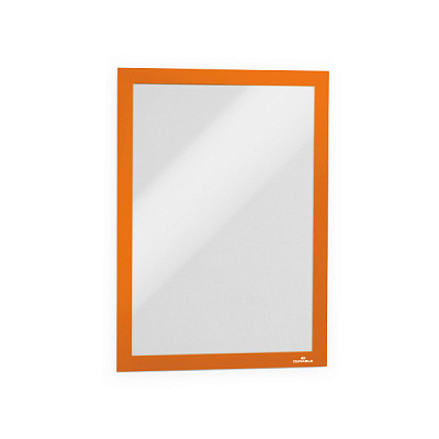 Настенная информационная магнитная рамка "Durable Duraframe", А4, оранжевая, самоклеящаяся