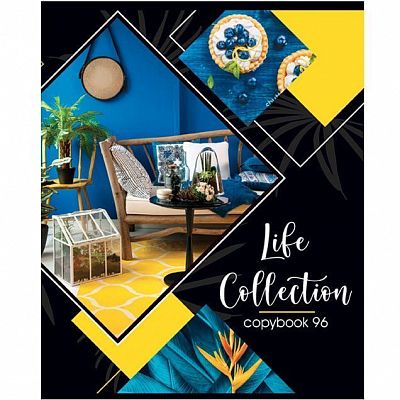 Тетрадь общая "BG", 96л, А5, клетка, на скобе, серия "Life Сollection"