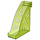 Лоток пластиковый вертикальный для документов А4 "Стамм Торнадо", 300x255x95мм, тонированный, светло-зелёный