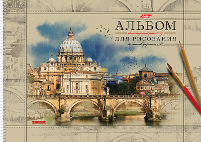 Альбом для рисования "Hatber", 40л, А3, жёсткая подложка, на спирали, серия "Прогулки по Европе"