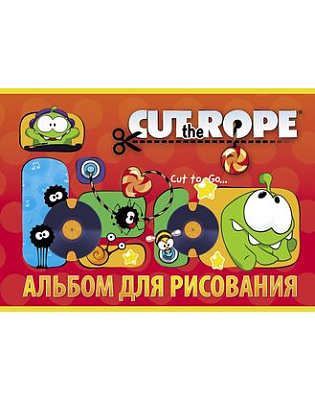 Альбом для рисования "Hatber", 24л,  А4, на скобе, серия "Cut The Rope"
