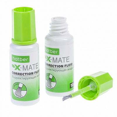 Корректирующая жидкость "Hatber X-Mate", 10мл, химическая основа, кисточка