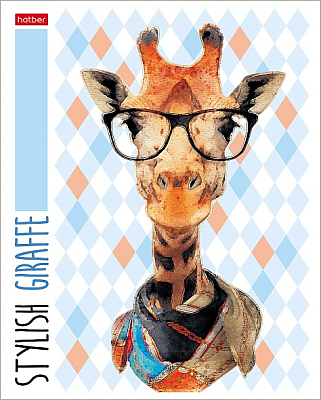 Тетрадь "Hatber", 48л, А5, клетка, тиснение, на скобе, серия "Stylish Animals"