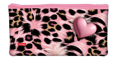 Пенал "Hatber", 205х110мм, мягкий, на молнии, серия "Модный принт"