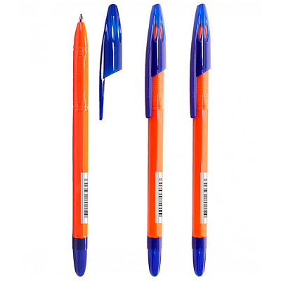 Ручка шариковая "Стамм 555 Orange", 0,7мм, синяя, оранжевый корпус