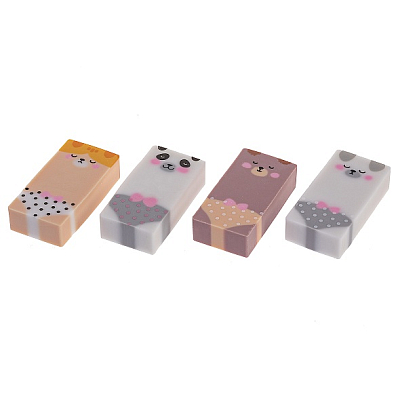 Ластик PVC "Hatber Paws", прямоугольный, цветной