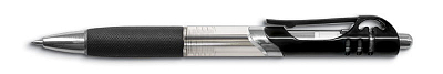 Шариковая ручка автоматическая "Berlingo Impulse", 0,5мм, чёрная, прозрачный корпус