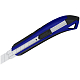 Нож канцелярский "Berlingo Razzor 300", 18мм, нержавеющее лезвие, пластиковый корпус, автофиксатор, прорезиненные вставки, синий, в блистере