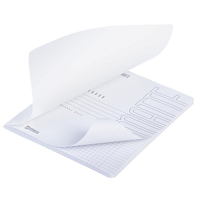 Тетрадь "Hatber", 48л, А5, клетка, ламинация "Soft-Touch", на скобе, серия "SoloMatte - Арктический белый"