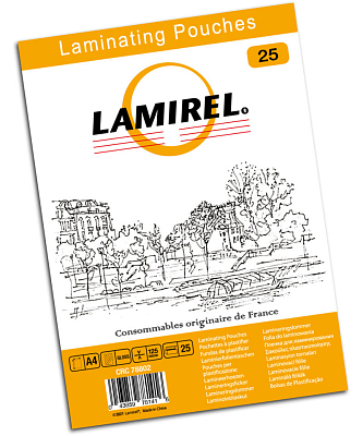 Плёнка для ламинирования "Lamirel", А4, 125мкм, 25шт в упаковке