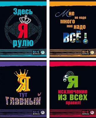 Тетрадь общая "BG", 96л, А5, клетка, на скобе, серия "Я тут главный"