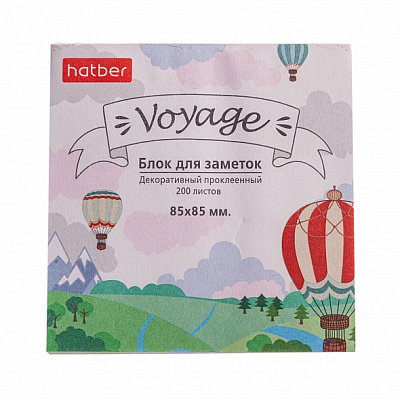 Бумага для заметок "Hatber Voyage", 85x85мм, 200л, клеевой край, в плёнке