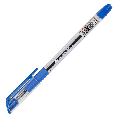 Ручка шариковая "Staff OBP-279", 0,7мм, синяя, чернила на масляной основе, резиновый грип, прозрачный корпус