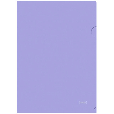 Папка-уголок пластиковая "Hatber Premium", А4, 180мкм, серия "NewTone Pastel - Лаванда"
