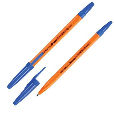 Ручка шариковая "Centrum Orange" 1,0 мм, синяя, оранжевый корпус, 50шт в упаковке