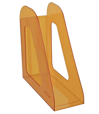 Лоток пластиковый вертикальный для документов А4 "Стамм Фаворит", 240x235x90мм, тонированный, оранжевый