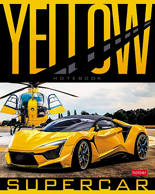Тетрадь "Hatber", 48л, А5, клетка, на скобе, серия "Yellow - SuperCar"