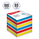 Блок бумаги для заметок "Berlingo Rainbow", 8x8x8см, 3 насыщенных цвета, проклеенный, в плёнке