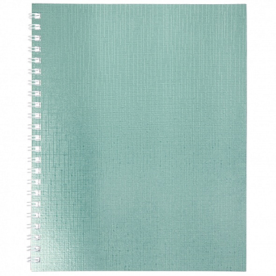 Тетрадь "Hatber", 96л, А5, клетка, обложка бумвинил, на гребне, серия "Metallic - Мята"