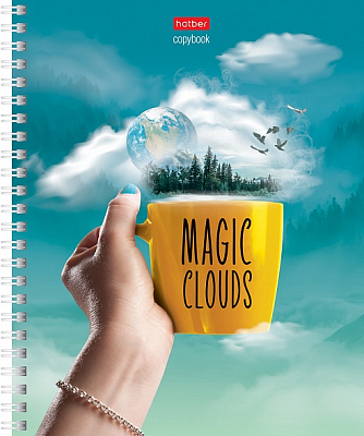 Тетрадь "Hatber", 48л, А5, клетка, ламинация, на гребне, серия "Волшебные облака"
