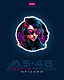 Тетрадь "Hatber", 48л, А5, клетка, лак, на скобе, серия "Cyberpunk Sticker"