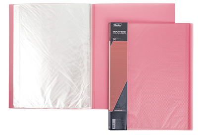 Папка пластиковая "Hatber", А4, 20 вкладышей, 700мкм, корешок 14мм, серия "Diamond - Красная"